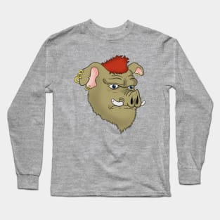 Punk pig face Long Sleeve T-Shirt